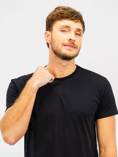Camiseta 100% Algodão Penteado Premium - Preto
