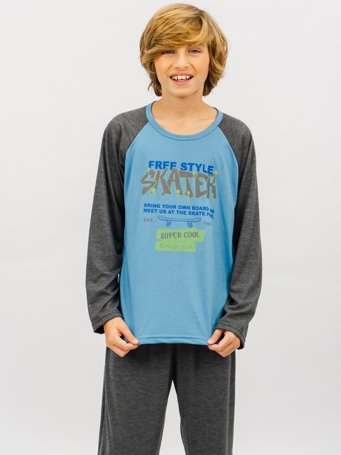 Pijama Infantil Menino de Inverno - Skate