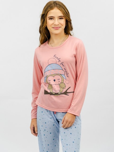Pijama Infantil Menina de Inverno - Coruja