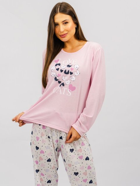 Pijama Feminino de Inverno - Gatinhos Amados