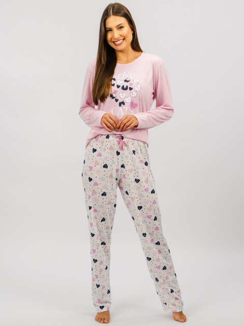 Pijama Feminino de Inverno - Gatinhos Amados