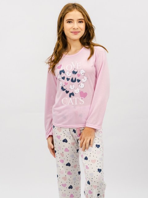 Pijama Infantil Menina de Inverno - Rosa