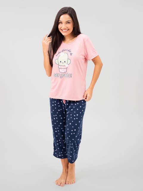 Pijama Feminino Capri - Seja Grato