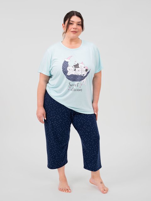 Pijama Feminino Plus Size Capri - Doce Sonhos