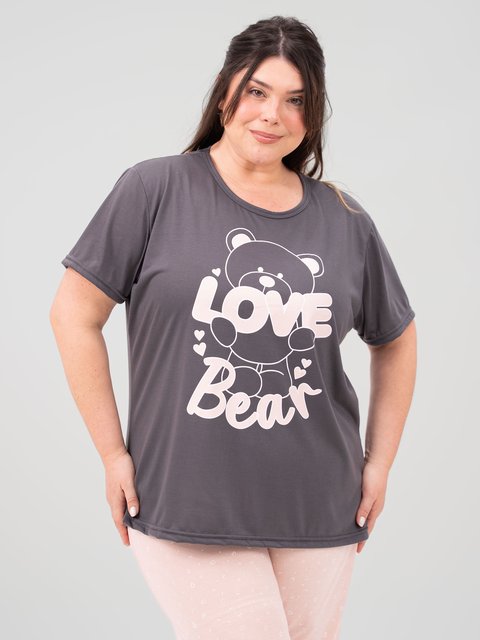 Pijama Feminino Plus Size Capri - Ursinho