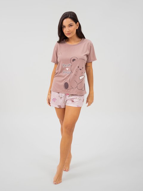 Pijama Feminino de Verão - Ursinho de Lacinho