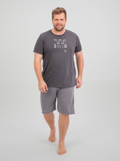 Pijama Masculino Plus Size de Verão - Nunca Desista