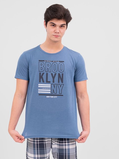 Pijama Masculino de Verão - Brooklyn Xadrez