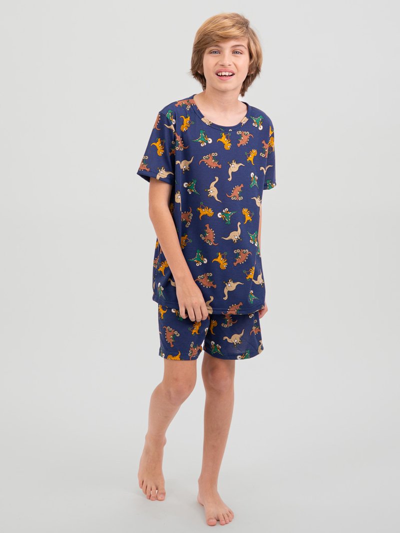 Pijama de Infantil Menino de Verão - Dino Bike