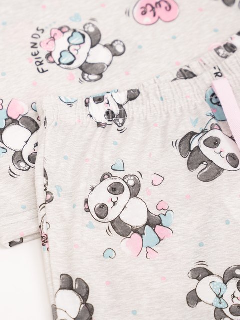Pijama Infantil Menina de Verão - Panda Cute