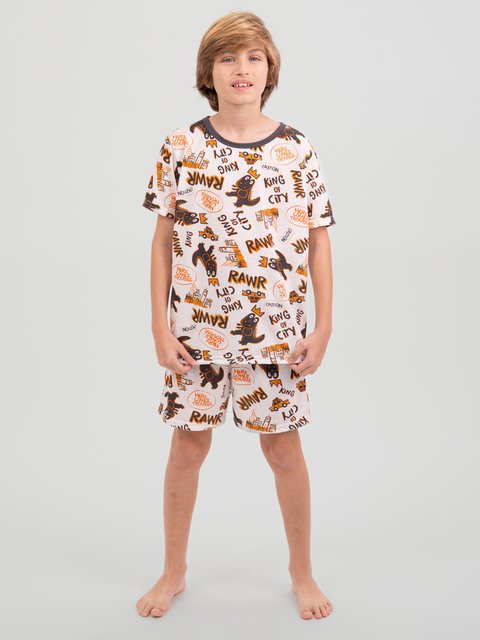 Pijama de Infantil Menino de Verão - Dino King