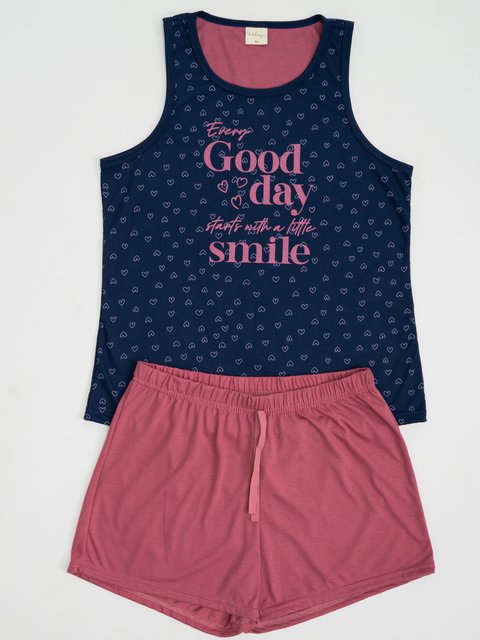 Pijama Feminino Regata Plus Size - Sorriso