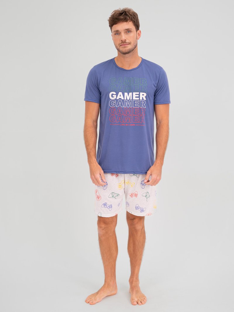 Pijama Masculino de Verão - Vida de Gamer