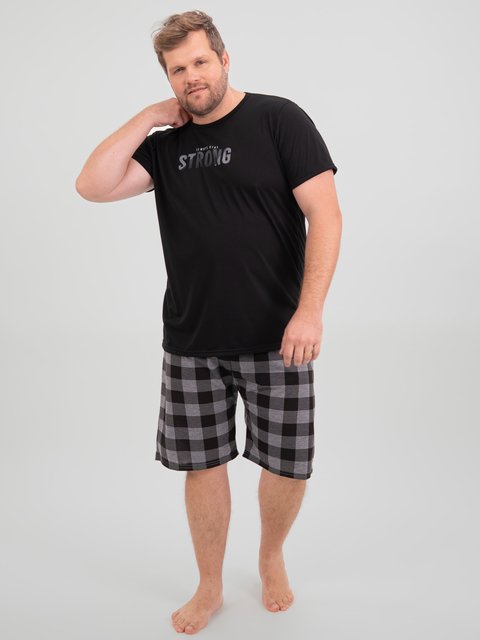Pijama Masculino Plus Size de Verão - Seja Forte