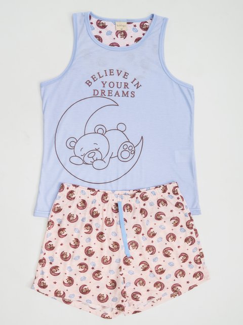 Pijama Feminino Regata - Ursinho Sonhador