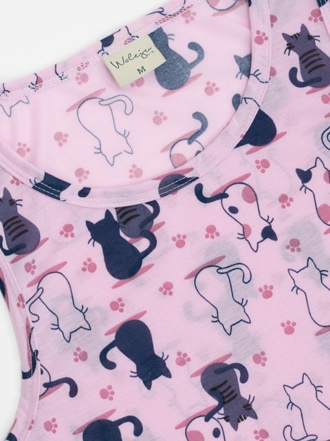 Pijama Feminino Regata - Gatos e Atos