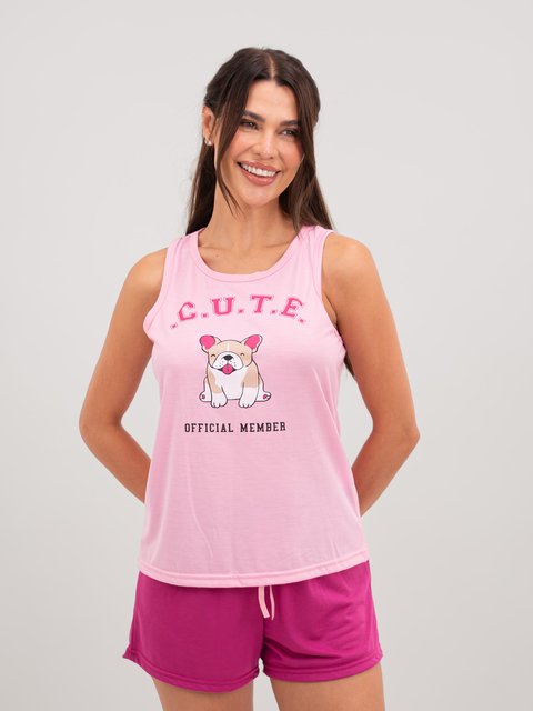 Pijama Feminino Regata - Bom Dia Ursinho