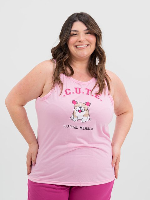 Pijama Feminino Regata Plus Size - Cute
