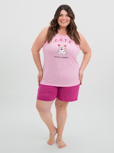 Pijama Feminino Regata Plus Size - Cute