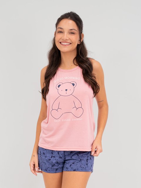 Pijama Feminino Regata - Bom Dia Ursinho