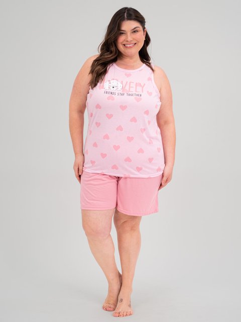 Pijama Feminino Regata Plus Size - Amável