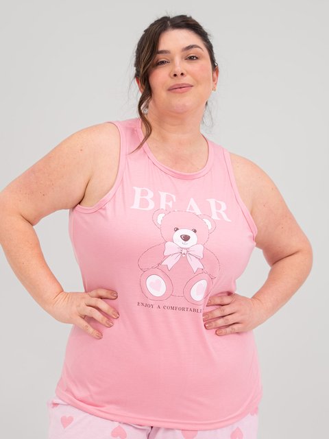Pijama Feminino Regata Plus Size - Aproveite o Dia