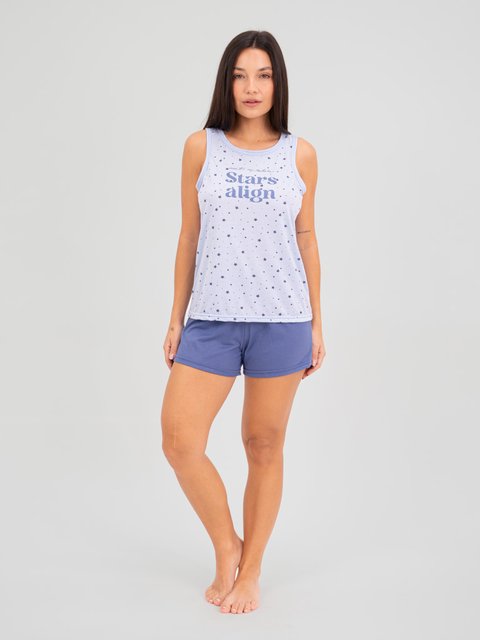 Pijama Feminino Regata - Estrelas Alinhadas