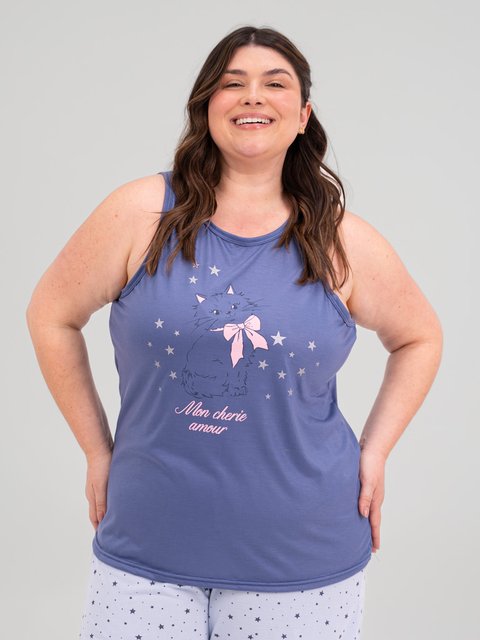 Pijama Feminino Regata Plus Size - Mon Cherie