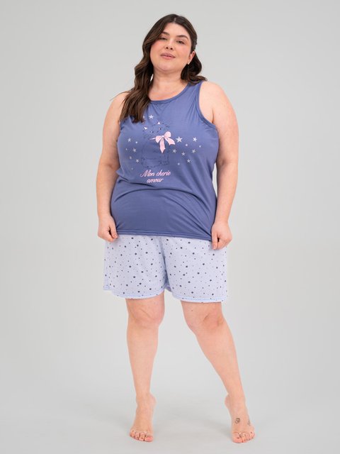Pijama Feminino Regata Plus Size - Mon Cherie