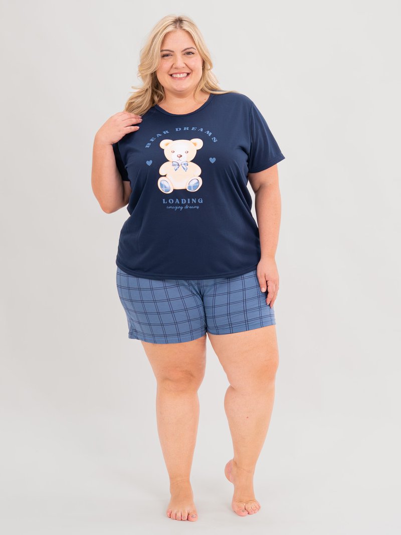Pijama Feminino Plus Size de Verão - Bear Family