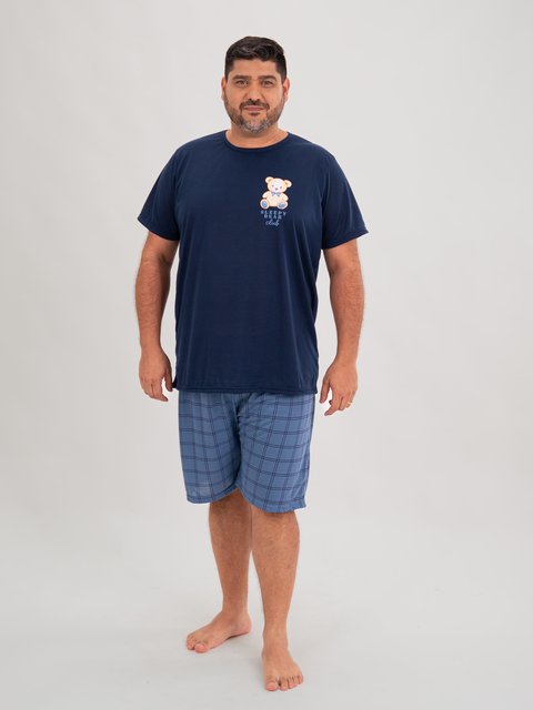 Pijama Masculino Plus Size de Verão - Bear Family