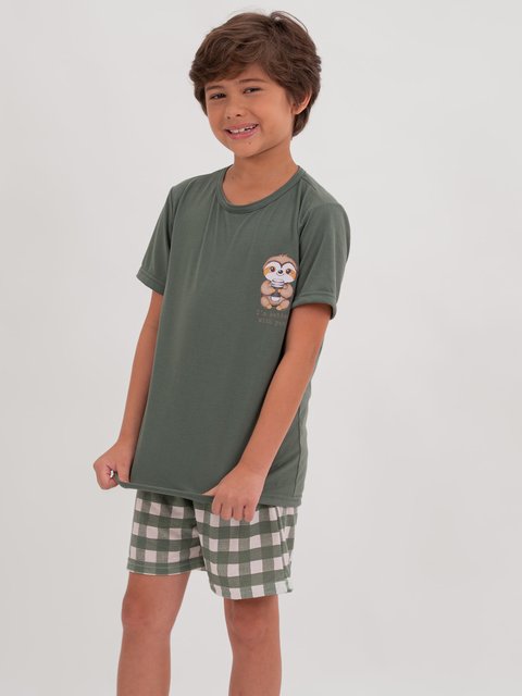 Pijama de Infantil Menino de Verão - Sloth Family