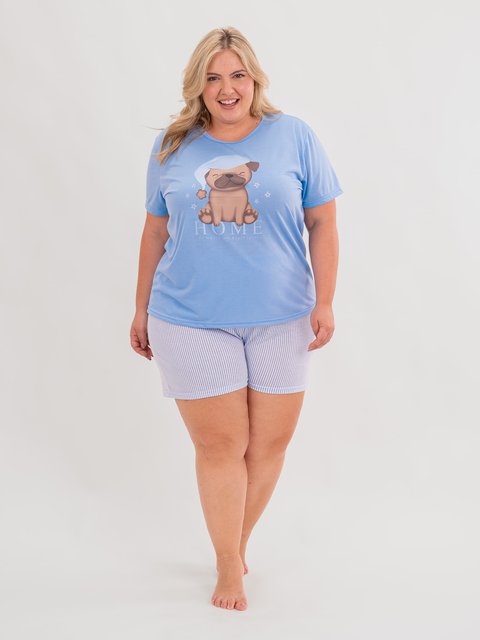 Pijama Feminino Plus Size de Verão - Sleepy Family
