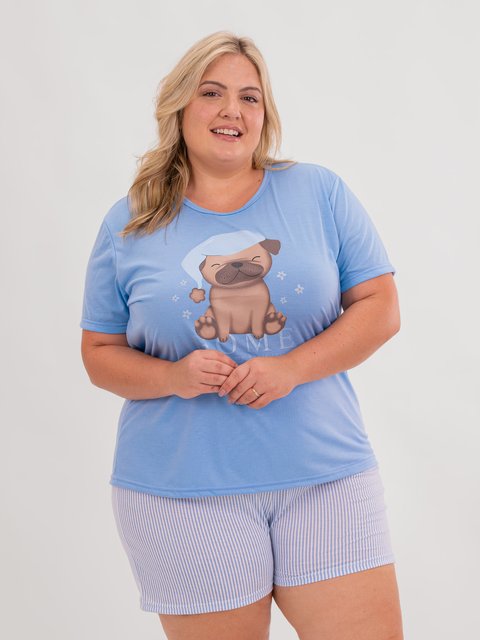 Pijama Feminino Plus Size de Verão - Sleepy Family