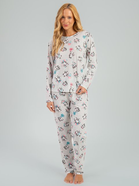 Pijama Feminino de Inverno Microfibra Peletizado - Pandinha