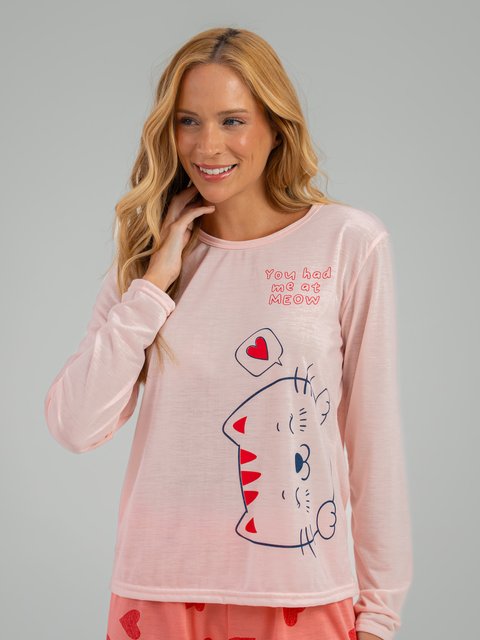 Pijama Feminino de Inverno - Miau