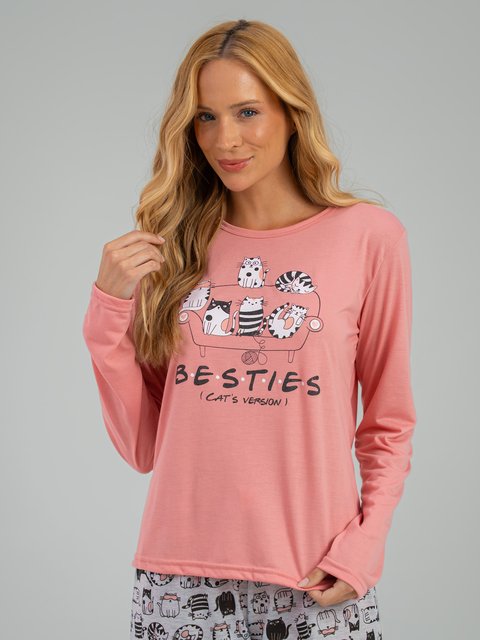 Pijama Feminino de Inverno - Besties