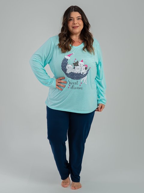 Pijama Feminino Plus Size de Inverno - Doces Sonhos