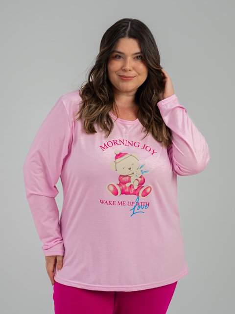 Pijama Feminino Plus Size de Inverno - Manhã Alegre