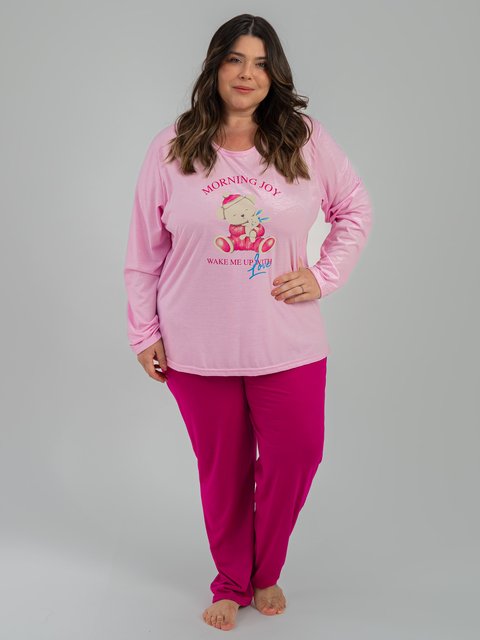 Pijama Feminino Plus Size de Inverno - Manhã Alegre