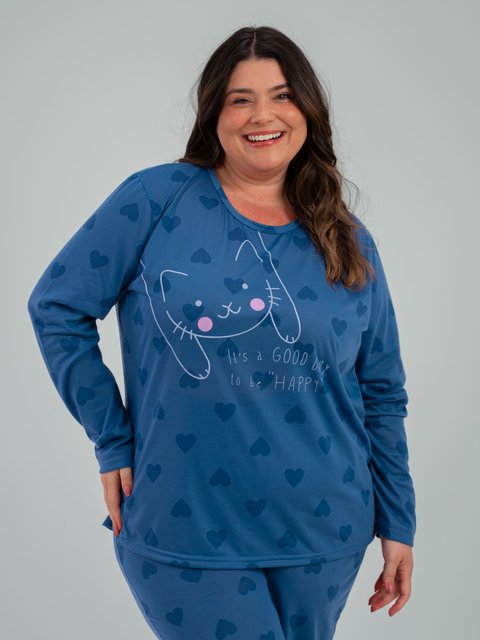Pijama Feminino Plus Size de Inverno - Good day 
