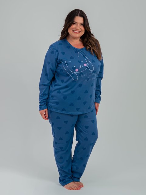 Pijama Feminino Plus Size de Inverno - Good day 