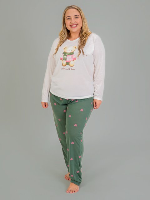 Pijama Feminino Plus Size de Inverno - Ted