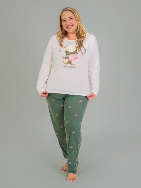 Pijama Feminino Plus Size de Inverno - Ted