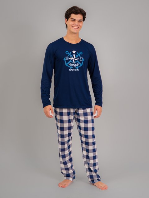 Pijama Masculino de Inverno - Nautical