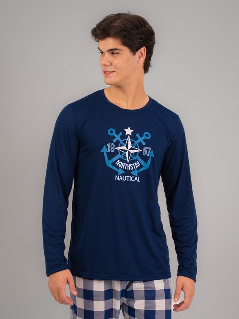 Pijama Masculino de Inverno - Nautical