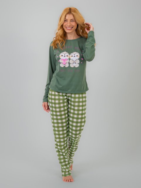 Pijama Feminino de Inverno - Sloth Family