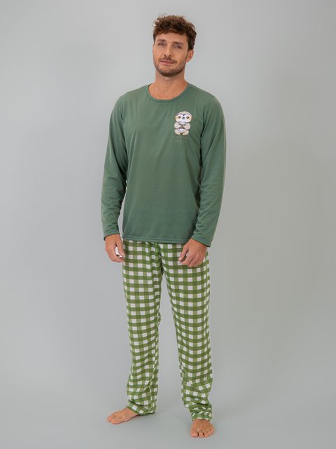 Pijama Masculino de Inverno - Sloth Family