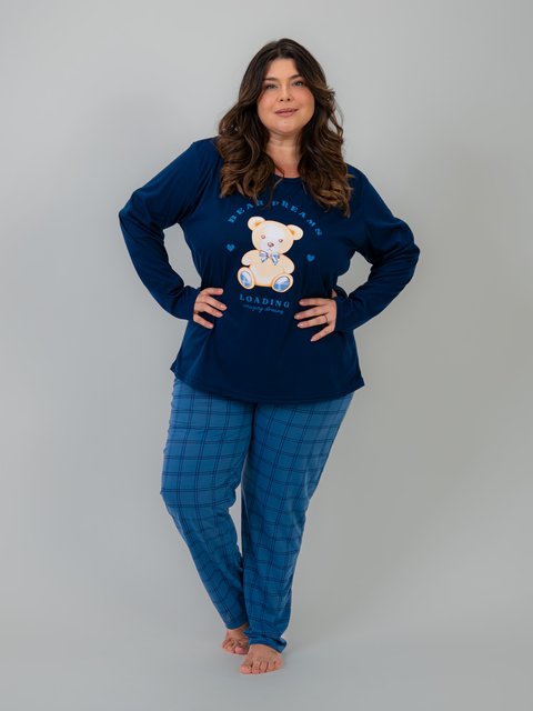 Pijama Feminino Plus Size de Inverno - Bear Family