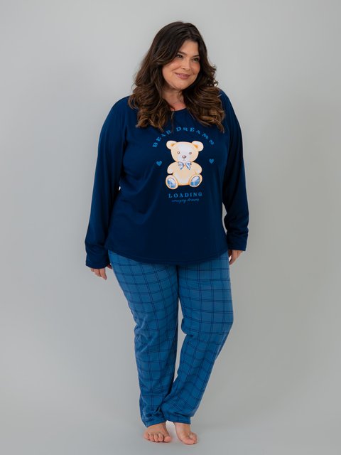 Pijama Feminino Plus Size de Inverno - Bear Family